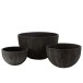 Conjunto de 3 vasos de cerâmica pretos 60x60x46 cm Conjunto de 3 vasos de cerâmica pretos 60x60x46 cm