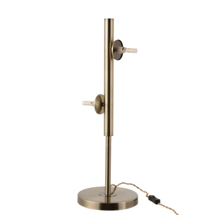 Lampe à poser dorée 2 ampoules en métal 60x20cm