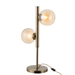 Lampe à poser dorée 2 ampoules en métal 60x20cm