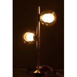 Lampe à poser dorée 2 ampoules en métal 60x20cm