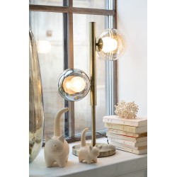 Lampe à poser dorée 2 ampoules en métal 60x20cm