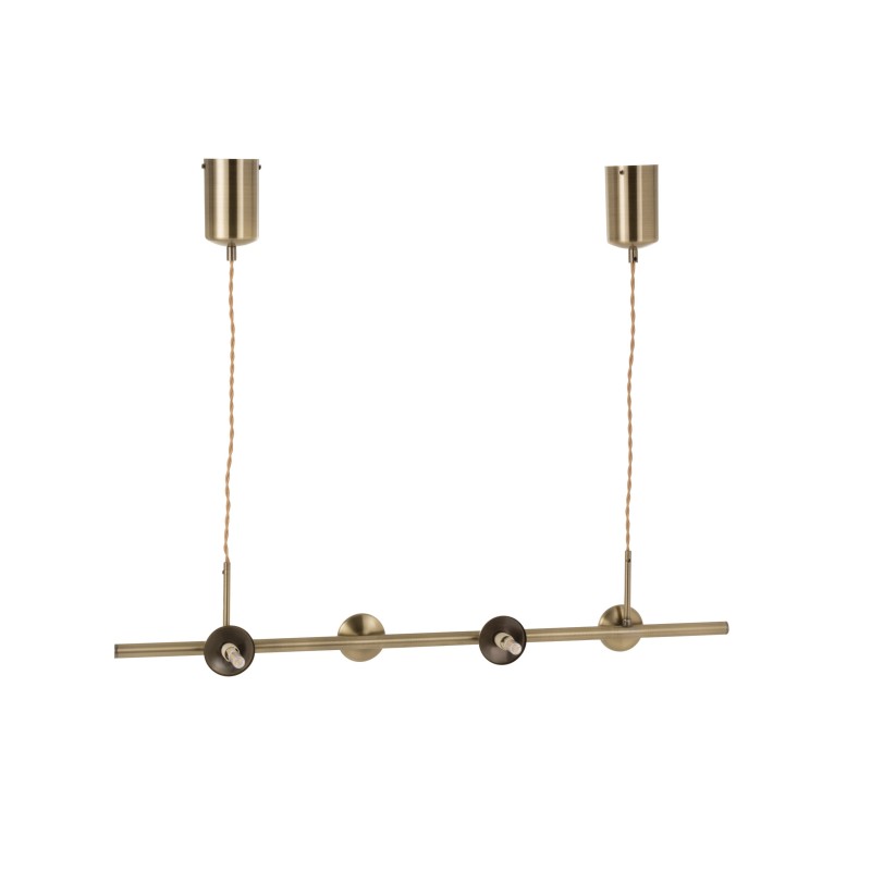 Suspension lampe métal doré 4 ampoules 156x85cm