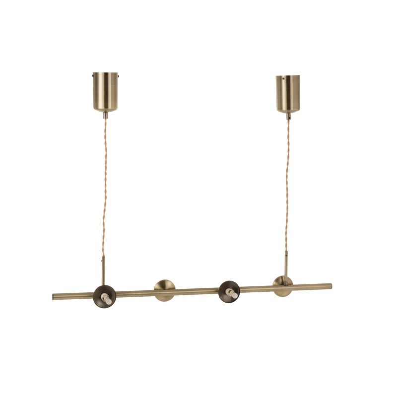 Suspensão de candeeiro em metal dourado com 4 lâmpadas 156x85cm Suspensão de candeeiro em metal dourado com 4 lâmpadas 156x85cm