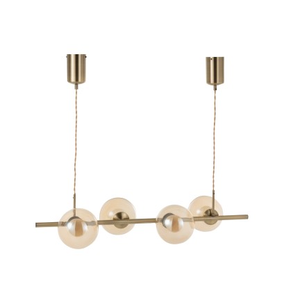 Lámpara colgante Yuks 4 lámparas acero oro 85x 156 cm