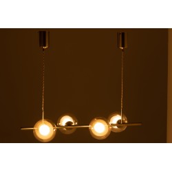 Suspension lampe métal doré 4 ampoules 156x85cm