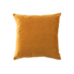 Coussin carré en velours ocre 45x45cm