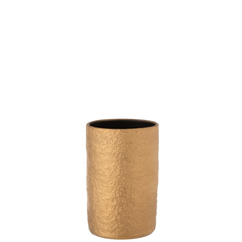 Vaso dourado em cerâmica 22x14 cm