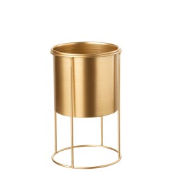 Cachepot sur pied en métal doré
