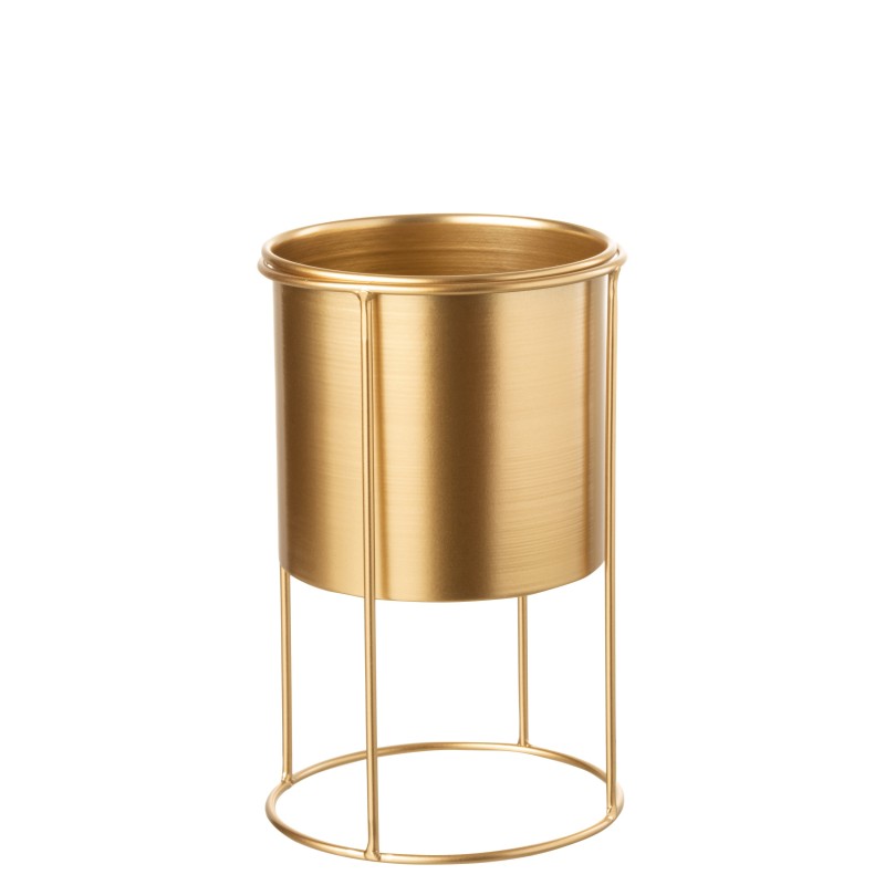 Cachepot sur pied en métal doré