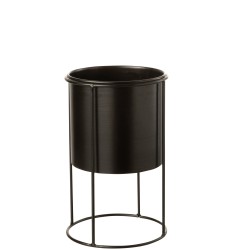 Cachepot sur pied en métal noir