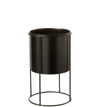 MACETA + PIE METAL NEGRO MEDIUM