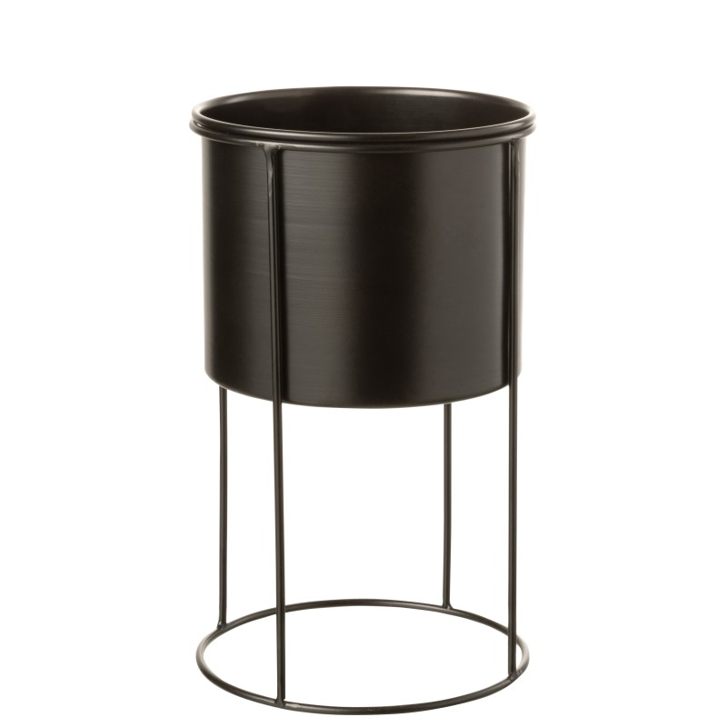 Vaso em metal preto 18x18x32 cm Vaso em metal preto 18x18x32 cm