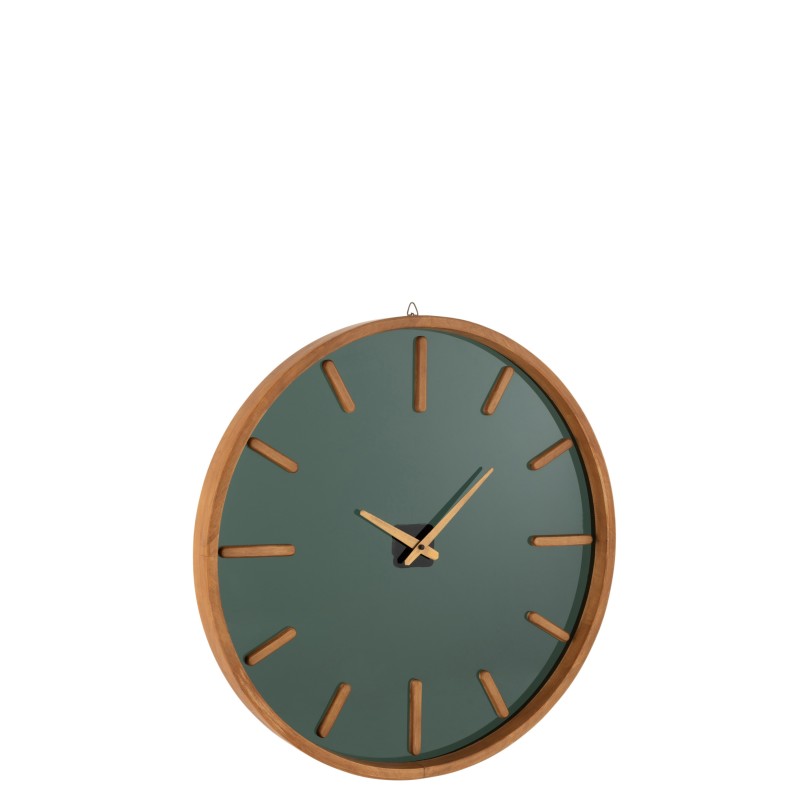 Reloj mural redondo madera/cristal marrón/negro Alt. 60 cm