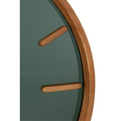 Horloge ronde en bois marron 60x60x5 cm