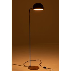 Lámpara de pie evy hierro/madera negro/natural Alt. 130 cm