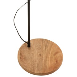 Lámpara de pie evy hierro/madera negro/natural Alt. 130 cm