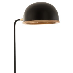 Lámpara de pie evy hierro/madera negro/natural Alt. 130 cm