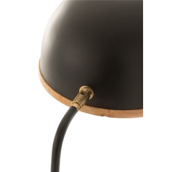 Lámpara de pie evy hierro/madera negro/natural Alt. 130 cm