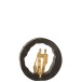 Figura familia madera de mango/aluminio negro/oro Alt. 28 cm