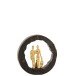 Figura familia madera de mango/aluminio negro/oro Alt. 28 cm