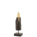 Personnage assis sur socle en bois noir 10x10x36 cm