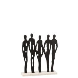 Personnages rang en aluminium noir 35.5x10x40 cm