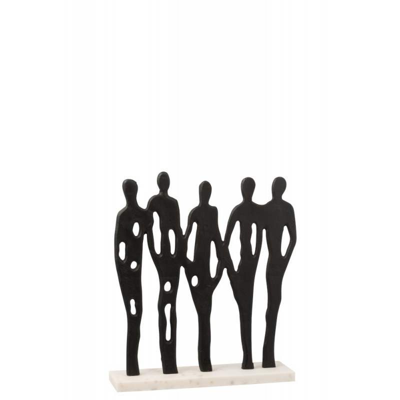 Personaje en fila aluminio/mármol negro/blanco Alt. 40 cm Personaje en fila aluminio/mármol negro/blanco Alt. 40 cm