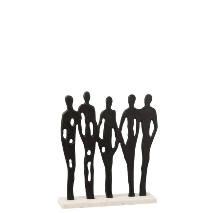 Personaje en fila aluminio/mármol negro/blanco Alt. 40 cm