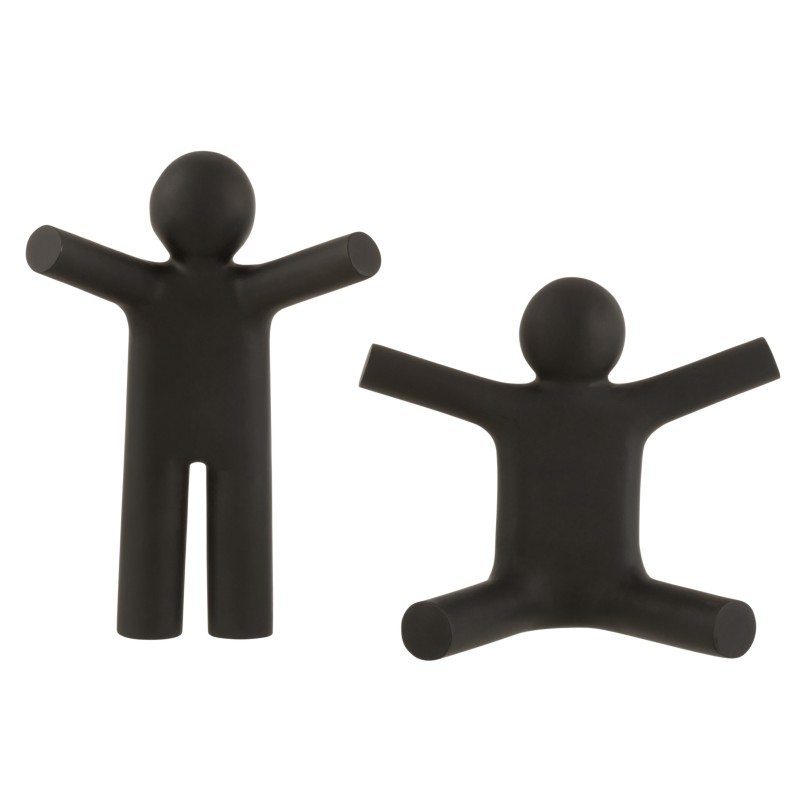 Lot de 2 portemanteau P'tit Maurice en résine noir
