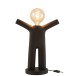Candeeiro p'tit maurice em resina preta 35x19x45 cm Candeeiro p'tit maurice em resina preta 35x19x45 cm