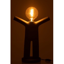 Lampe p'tit maurice en résine noir 35x19x45 cm