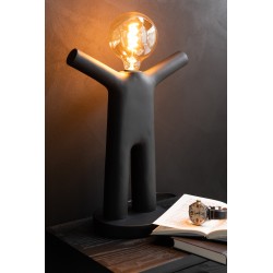 Lampe p'tit maurice en résine noir 35x19x45 cm