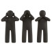 3 figuras P'tit Maurice de la sabiduría en resina negra H41cm