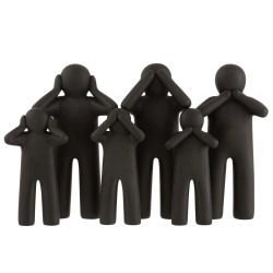 3 figuras P'tit Maurice de la sabiduría en resina negra H41cm