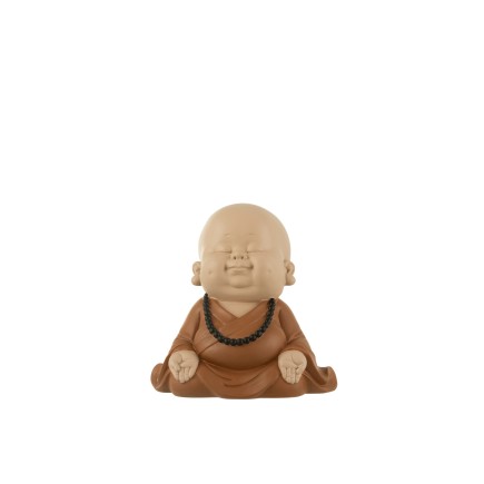 Moine en résine marron 20x14x19 cm
