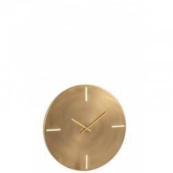 Horloge ronde en métal doré 52x52x4 cm