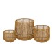 Set de 3 portavelas líneas hierro opaco oro 20x51 cm