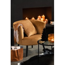 Panier de rangement en textile cognac 27x26x35 cm