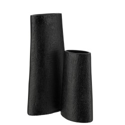 VASE TEXTURE JUTE ALU NOIR LARGE 48 cm Vase Haut Vase Haut
