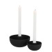 Candelabro de metal en forma de bol 15x15x8 cm