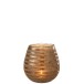 Photophore rond en verre marron 17x17x18 cm