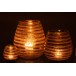 Photophore rond en verre marron 20x20x23 cm
