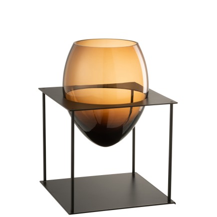 Vase en verre marron 22x22x33 cm