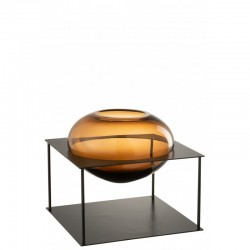 Vase en verre marron 29x29x25 cm