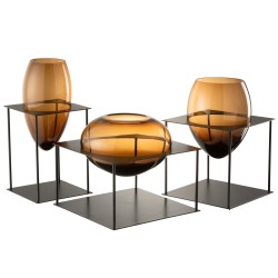 Vase en verre marron 29x29x25 cm