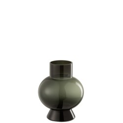 Vase boule noir en verre 18x18x22 cm