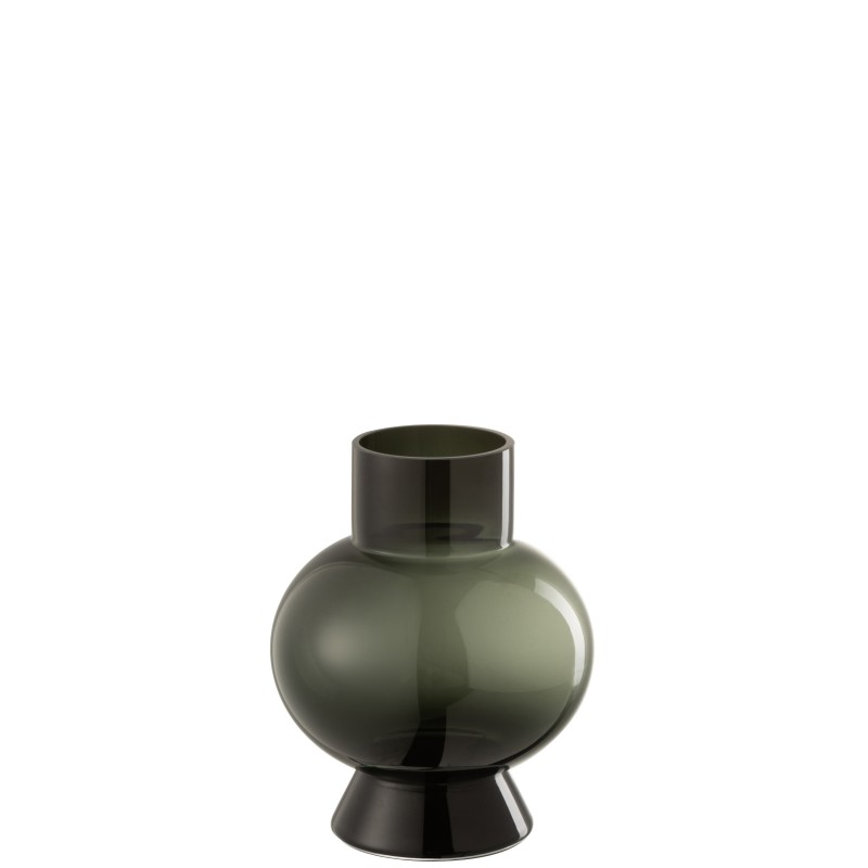 Vase boule noir en verre 18x18x22 cm
