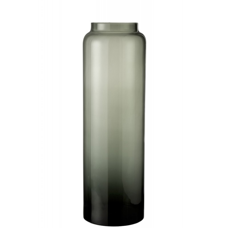 Vase droit en verre gris 19x19x60 cm