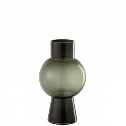 Vase boule noir en verre de 31 cm