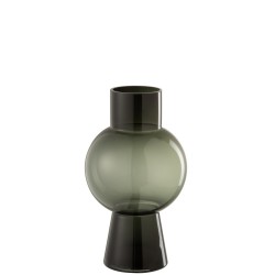 Vase boule noir en verre de 31 cm